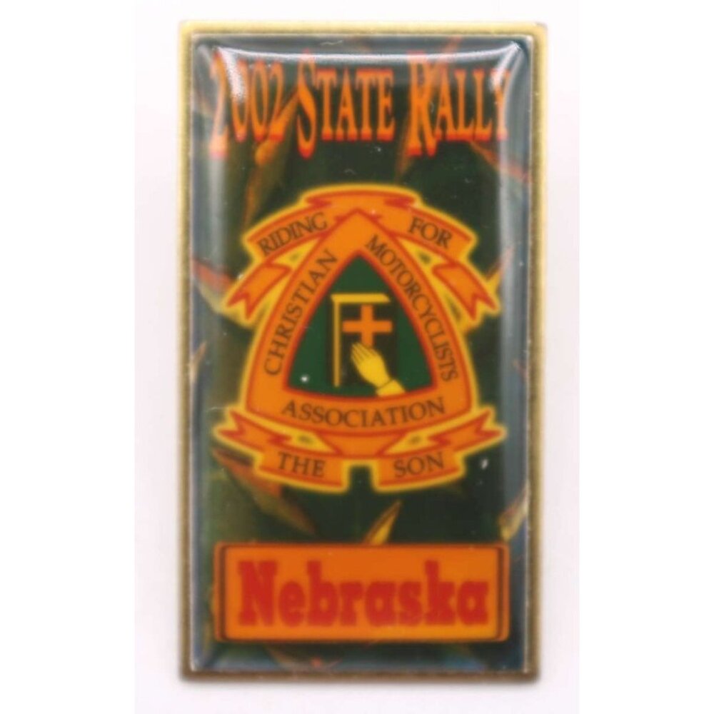 Christian Motorcyclists Association 2002 Nebraska State Rally Lapel Pin Badge